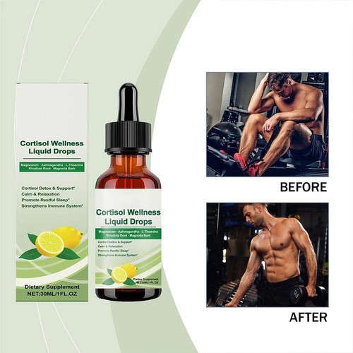 Gotas líquidas suplemento de cortisol, desintoxicación de cortisol 17 en 1 con glicinato de magnesio - Imagen 6 de 17