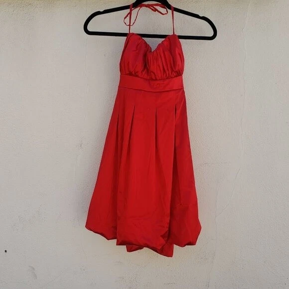 Abito donna vintage Moschino couture raso increspato rosso