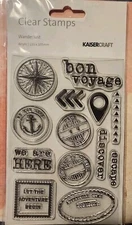 Kaisercraft Clear Cling Stamp Set WANDERLUST Travel  Theme