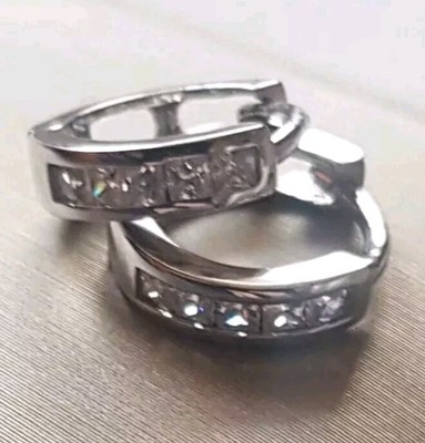 925 Sterling Silber Creolen Ohrringe - Huggies - 12 mm - Geschenk für Sie