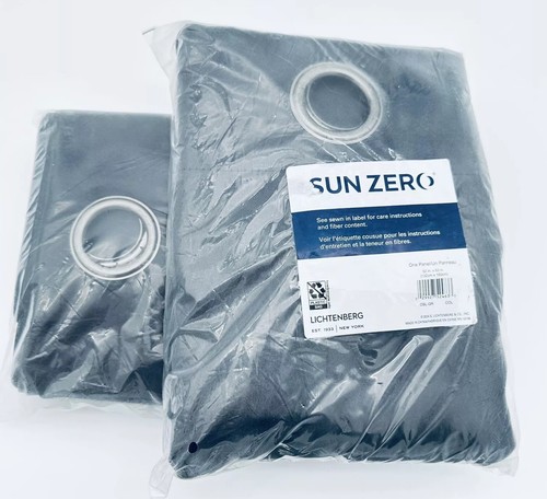 52"x63" Blackout Oslo Theater Grade Grommet Curtain Panel Coal Gray: Modern Pair - Picture 3 of 3