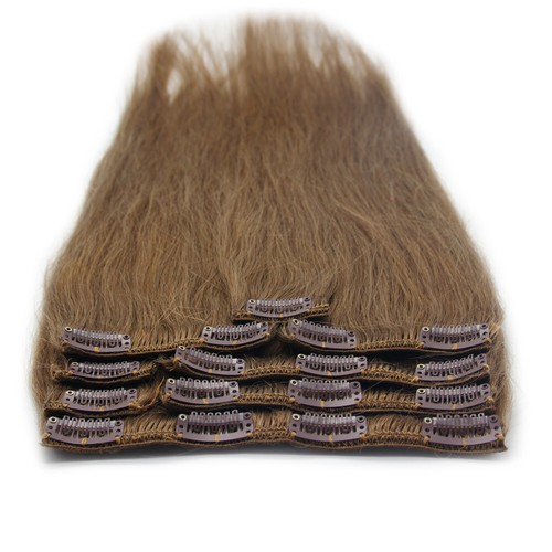 Extensiones de cabello con clip cabello humano real clip de doble trama en cabello Remy completamente grueso - Imagen 48 de 99