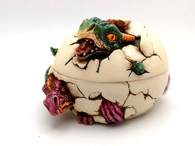 2001 WUI Hatching Twin Dragons Egg Trinket Jewelry Box by Summit Collection
