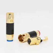 4PCS Gold Plated Carbon Fiber XLR Male Female Plug Balance HIFI Audio Connector