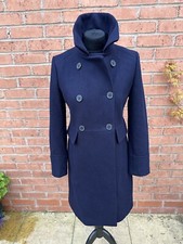 Forever New Women's Dark Purple Coat Military Style Metal Buttons Size 8