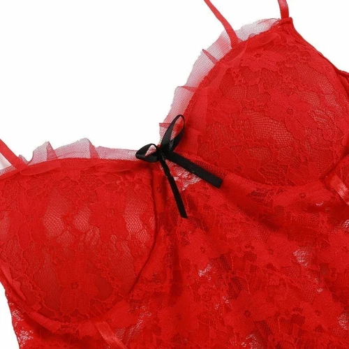 Sexy-Lingerie-Sleepwear-Lace-Women's-G-string-Dress-Underwear-Babydoll-Nightwear - Picture 7 of 31