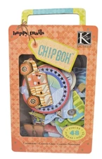 K & Company Happy Trails Chip Box Vacation Themed Chipboard New 48 Pieces