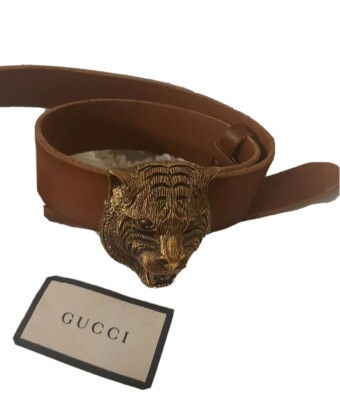 gucci belt the buckle tiger symbol of maison brown leather belts