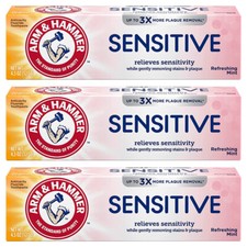 Pack of 3 New ARM HAMMER Sensitive Teeth Gums Toothpaste 4.5 oz