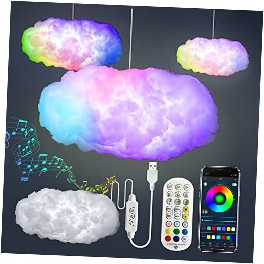 3D Big Cloud lightning Light Kit Music Sync Warm White Multicolor lightning 1-image