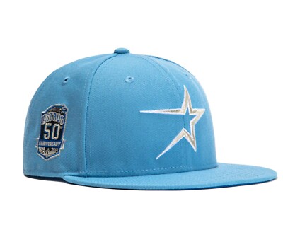 New Era 59Fifty Iceberg Houston Astros 50th Anniv Patch Royal UV Hat (7 1/4).