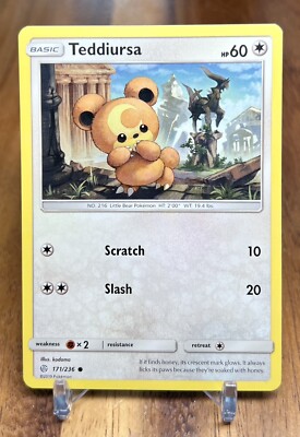 Teddiursa 171/236 Non Holo Common Sun & Moon Cosmic Eclipse Pokemon Card NM