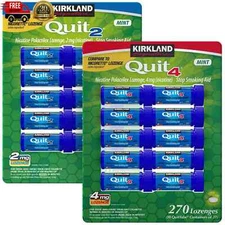 Kirkland Quit 4mg & 2mg Lozenge Nicotine Polacrilex 135/270 Pieces MINT Exp 9/26