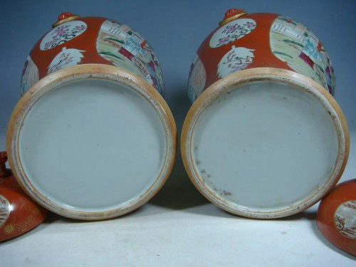 Hermoso medallón de macetas rosa dorada porcelana china - Imagen 10 de 10