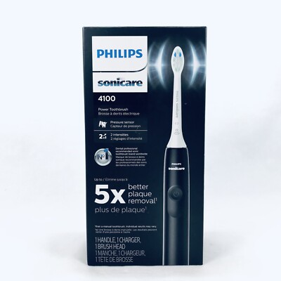 Philips Sonicare 4100 Power Toothbrush with Pressure Sensor, Black HX3681/24