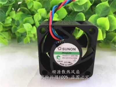 SUNON HA40201V4-D000-C99 4020 DC12V 0.72W 3-Wire Silent Cooling Fan