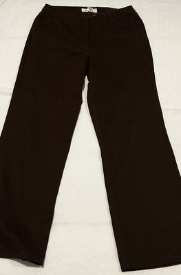 Katie Women High Waist Wide Leg Brown Pants Business Work Wear Size 12 - 14 NEW