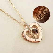 For Mom Wife Girlfriend Girls I LOVE YOU in 100 Language Necklace Romantic Gifts