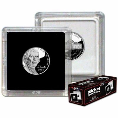 NEW (500 PK) BCW 2x2 Coin Snap- Nickel- Black