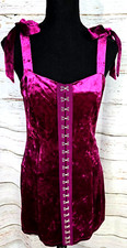 Forever21 Magenta Velvet Winter Collection Mini Dress Size Medium Sleeveless