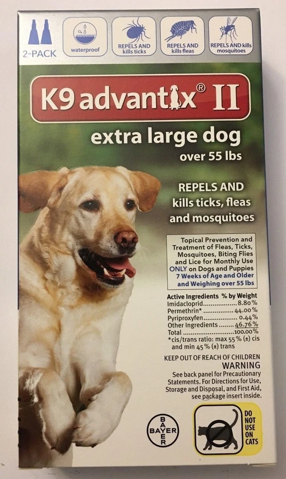 K9 Advantix II 100 Flea Medicine Extra Large XL Size Dog 2 Month Pack Supply K-9 - Image 4 of 4
