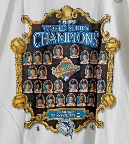 Florida Marlins 1997 World Series Champions Player Portrait T-Shirt (L) - Picture 2 of 2