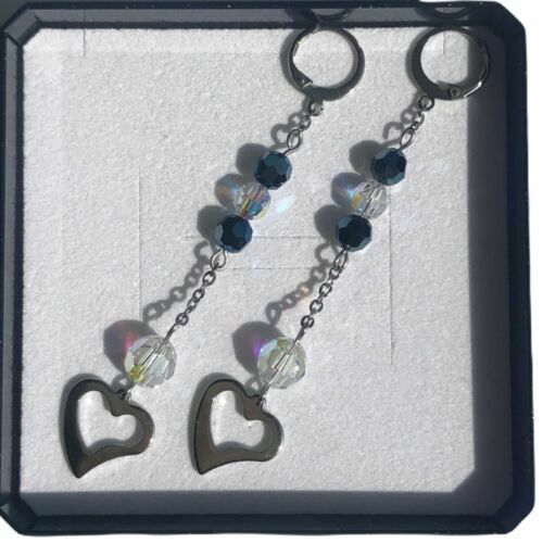 STUDEX Medicinali Orecchini Cuore Con Cristallo Spina Argento Acciaio - Foto 5