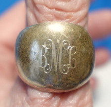STERLING SILVER SIGNET RING VINTAGE BML SIZE ...