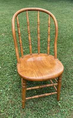 Antique 1874 Chair 19th Century Wooden Turned C Turned Spindle Bow