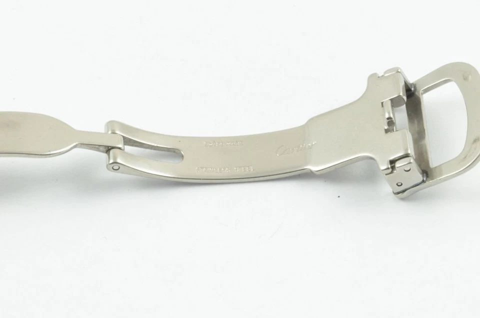 Cartier Leather Bracelet Folding Clasp 16MM Steel Deployment Clasp - Image 2 of 3