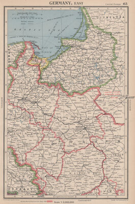WK2 POLEN zeigt 1939 Deutschland-UdSSR Trennlinie. Danzig Freie Stadt 1944 Landkarte