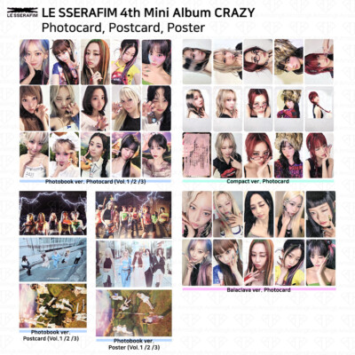 Le Sserafim 4th Mini Album CRAZY Official Photocard Postcard