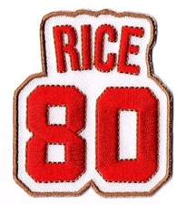 Jerry Rice 80 Patch Iron-On Heat Press or Sew-On Embroidered Patch