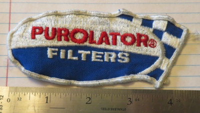 PUROLATOR FILTERS RACING UNIFORM PATCH  4 1/2'' NASCAR OLD SCHOOL