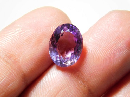 4.20 Ct Natural Brazilian Amethyst Gemstones Micro Faceted Ovals 12x9MM - 1 Pc - Picture 5 of 6