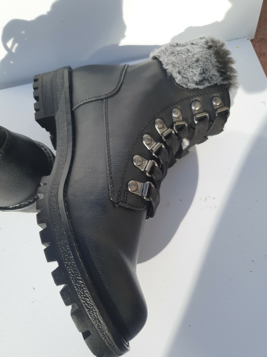 Marks Spencer Womens Black Leather Ankle Biker UK UK