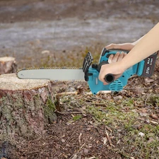 Handheld Electric Chainsaw 10 in Cordless Chain Saw Wood Cutter 21V Rechargeable