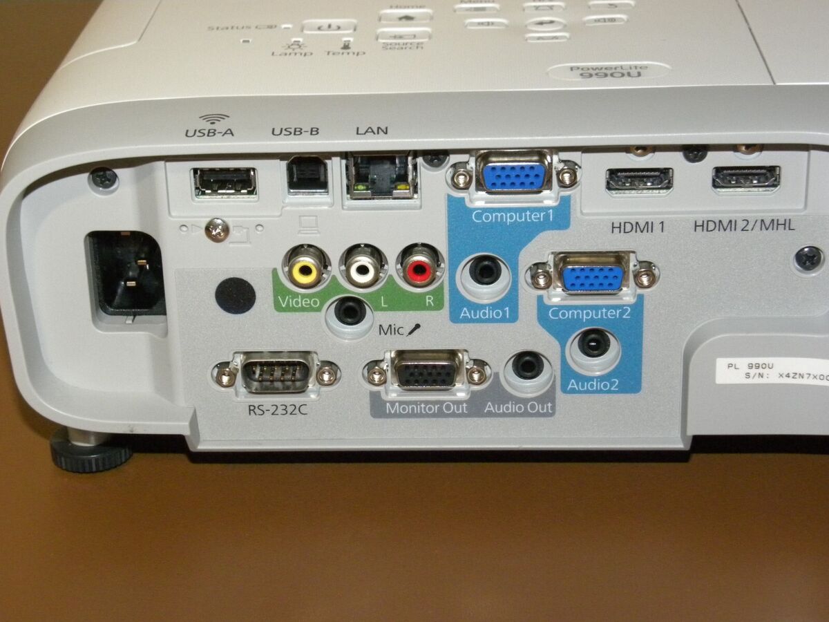 Epson Powerlite 990u 3800 Lumens 15K:1 Contrast Ratio WUXGA Epson Powerlite 990u 3800 Lumens 15K:1 Contrast Ratio WUXGA