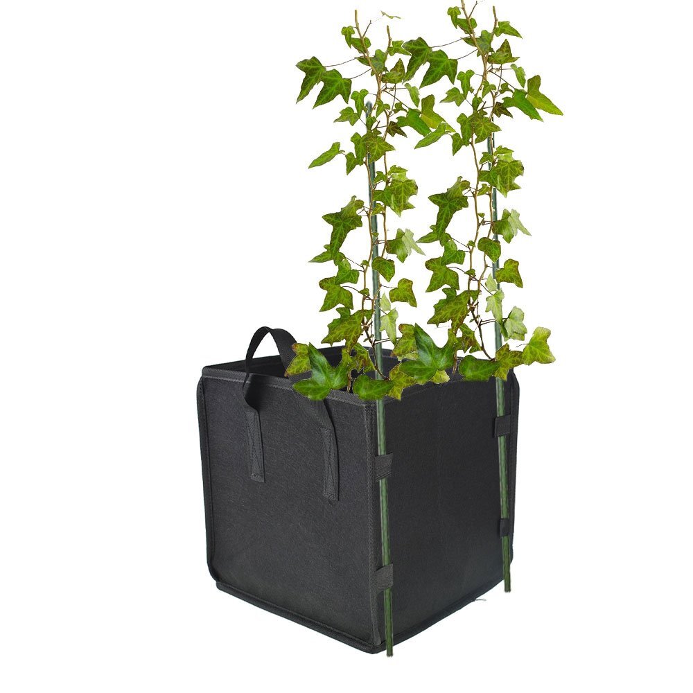 New 5PCS/Set Black Square Grow Bags Thick Fabric Planting Pots Garden 5
