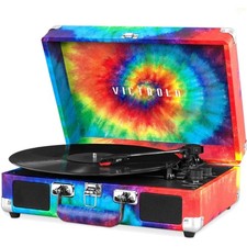 Journey - Bluetooth Suitcase Record Player - Brown Built-in stereo speakers...