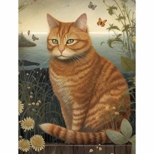 Orange Cat | A4 Mulberry Rice Paper | Paper for Decoupage