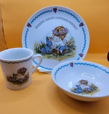 Table Talk Dish Set "Sharing Makes Happiness Perfect" Cup Plate Bowl