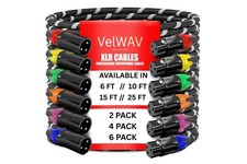VelWav Braided XLR Microphone Cable 3-Pin Male Female Balanced Shielded OFC