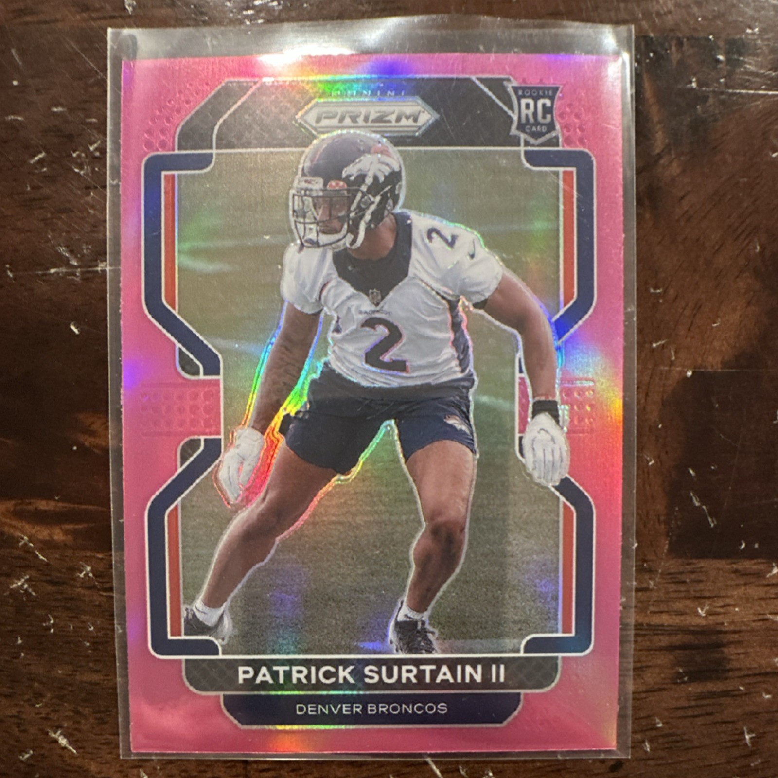 PANINI PRIZM 2021 ROOKIE PINK PRIZM PATRICK SURTAIN II BRONCOS FOOTBALL #374