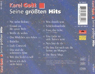 KAREL GOTT - SEINE GR ÁTEN HITS NEW CD