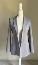 EQUESTRIAN Gray Open Front Long Length Lightweight Blazer or Jacket Sz M