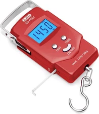 Dr.meter Fish Scale Luggage Fishing Gear - 110lb/50kg Backlit LCD Red 