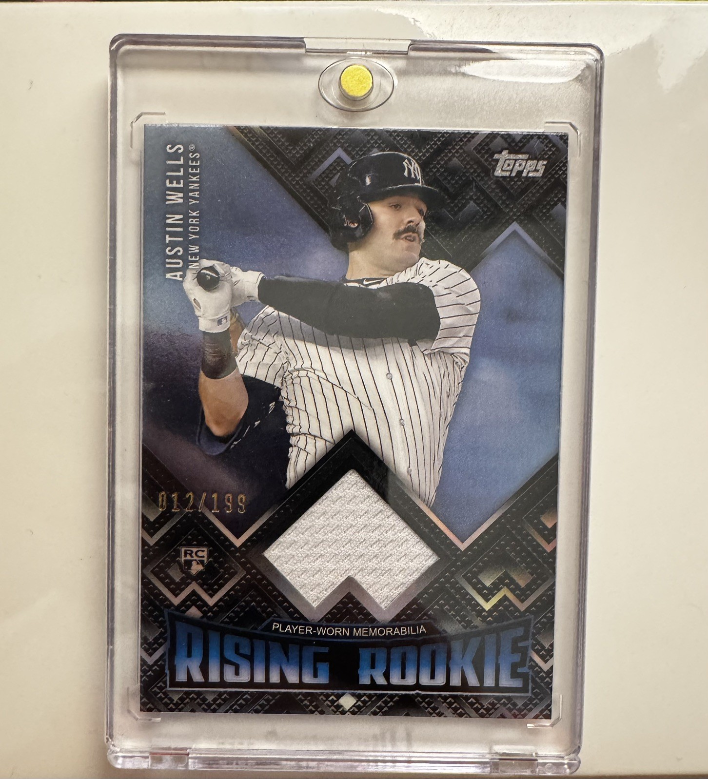 Austin Wells RC Relic #/199! 2024 Topps Update #RRR-AW Rising Rookies Black 