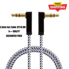 3ft 3.5mm Stereo Audio Cable, 90  Right Angle Plugs for Car, Home  Phones