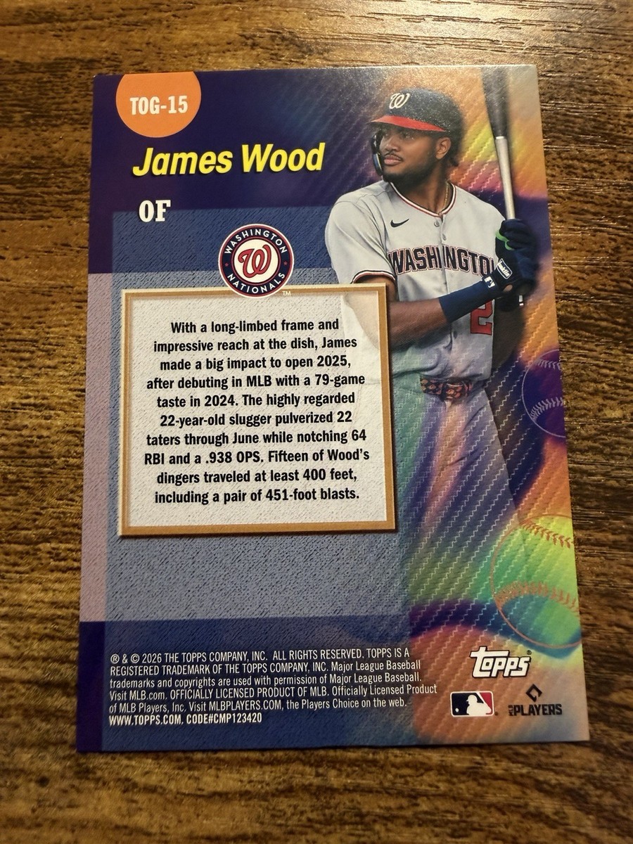 2026 Topps Series 1 James Wood Orange FOIL /25 Titans of the Game
